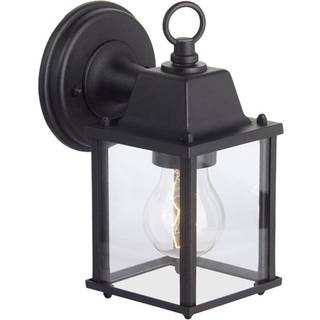 Irvin udendørs væglampe, højde 22 cm, sort, metal/glas