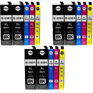Kompatibel blækpatroner Epson 35 XL - C13T35964010, 15 stk. rabatpakke 525 ml