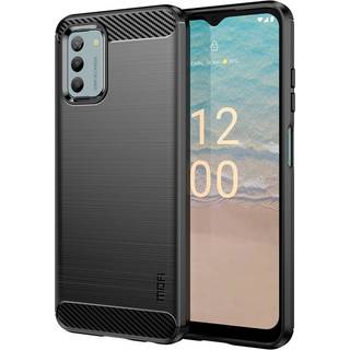Nokia G42 Brushed Carbon Fiber Bagside Cover - Sort