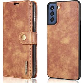 Samsung Galaxy S21 FE (5G) DG.MING Retro Magnetisk Læder Cover m. Pung - 2 in 1 - Brun