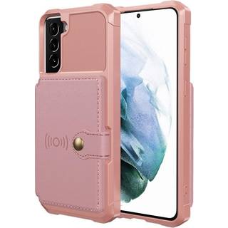 Samsung Galaxy S21 Cover m. Læder Pung & Stander - Rose Gold