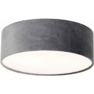 Moderne loftslampe grå 30 cm med guld indvendig - Drum