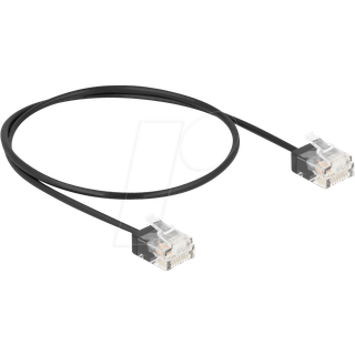 Delock RJ45 Netværkskabel Cat.6 UTP Ultra Slim med Korte Stik, 0,5 m - Sort