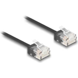 Delock RJ45 Netværkskabel Cat.6 UTP Ultra Slim med Korte Stik, 0,3 m - Sort
