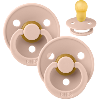 BIBS Rund Colour Sut - 2-Pak - Str. 3 - Naturgummi - Blush/Blush
