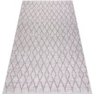 Sisaltæppe SISAL SION kontrolmønster 22129 fladvævning ecru / lyserød 140x190 cm