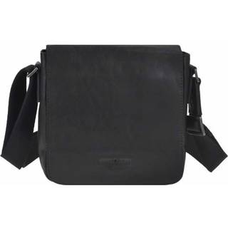 Umhängetasche Leder 21x20cm Pure Black 1108-20 | Greenburry,de