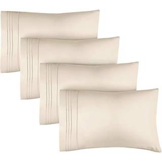 Queen Size Pillow Cases Sæt med 4 - Ekstra blød pakke med 4 pudebetræk dæksler - Hotel Luksuspudebetræk - Maskinvaskbar pudebeskyttere - 20x40 Pu