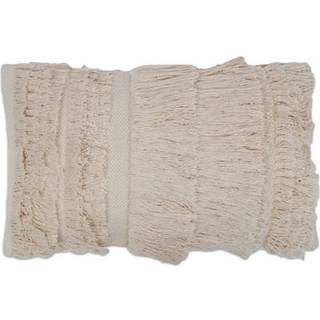 12 """" X 20 """" Beige Fringe Cotton Pillow