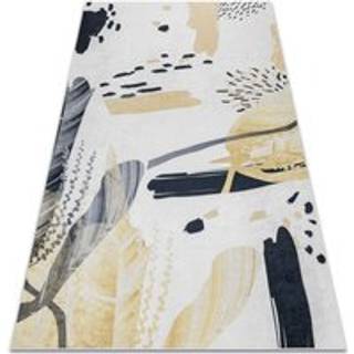 ANDRE 1220 tæppe skal vaskes Abstraktion skridsikker - hvid / gul 80x150 cm