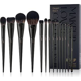 Makeup b?rster s?t Jessup Make Up Brushes 14 stk sort Kabuki Foundation Eyeshadow Contour Concealer Powder Eyeliner Crease Eyebrow Blanding Brush