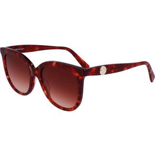 LONGCHAMP Kvinde LO731S 640 Solbriller Acetat Havana Rød Rund Normal Normal