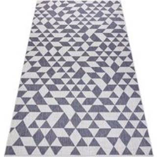 Sisaltæppe SISAL SION Geometrisk, Trekanter 22373 fladvævning ecru / blå / lyserød 80x150 cm