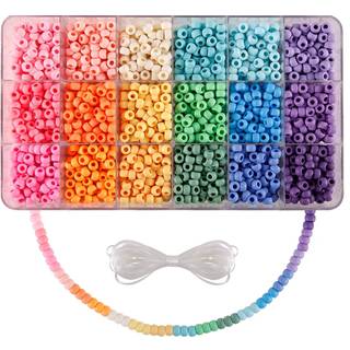 Makersland 2600+pcs pony perler kit 18 farver regnbue kandi perler s?t smykker, hvilket g?r kit flerfarvet matte plastik perler bulk h?r perler t