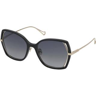 Nina Ricci Kvinde SNR361 700Y Solbriller Metal Sort Grå Geometrisk Normal Skygge