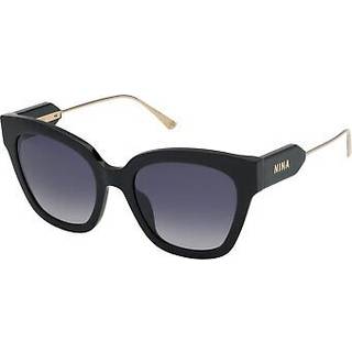 Nina Ricci Kvinde SNR298 0700 Solbriller Acetat Sort Grå Firkantet Normal Skygge