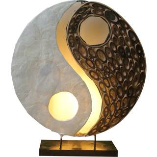 Ying Yang bordlampe fremstillet af naturmaterialer, 30 cm