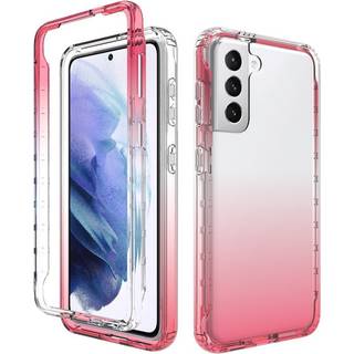 Samsung Galaxy S21 Hybrid Plastik Bagside Cover - Gennemsigtig / Pink