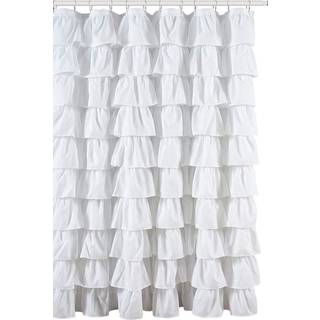 Ruffled White Fabric Brose Gardin