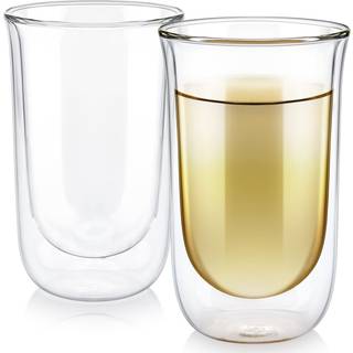 Teabloom Tulip isolerede briller til te kaffe og andre drikkevarer - dobbeltvægget borosilikatglas holder drikkevarer varmt/koldt 12 oz (sæt af t