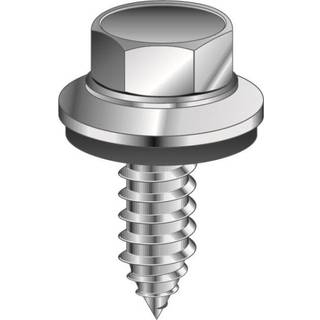 Ejot 810211 Montageskrue med gummipakning, til lysbom, pakke med 250 stk 6,3 x 19 mm