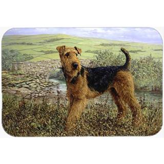 Caroline's Treasures HMHE0245LCB Airedale Terrier The Kings Country Glass Cutting Board Stor dekorativt tempereret glas køkkenskæring og serverin