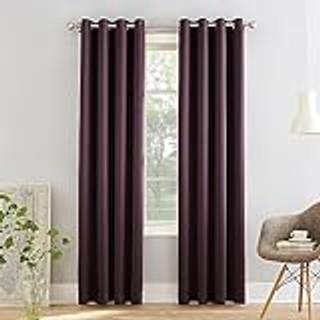 Sun Zero Barrow 2-Pack Energy Saving Grommet Curtain Panel Pair 54 """" X 63 Plum Purple