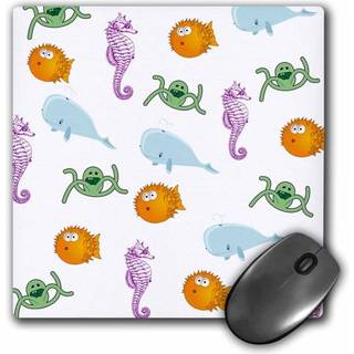 3D Rose """" Udskriv af farverigt havlivs gentagelsesm?nster """" Matte finish muspude - 8 x 8 """" - MP_221574_1