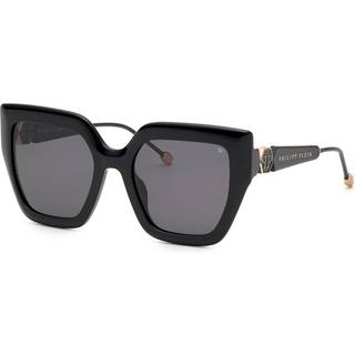 Philipp Plein Kvinde SPP064S PLEIN QUEEN 700 Solbriller Acetat Sort Røg Geometrisk Normal