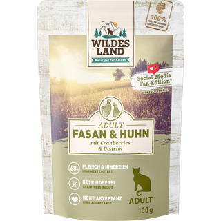 Wildes Land Katte, vådfoder - fasan og kylling 139.50 DKK/1 kg (12 x 100.0g)