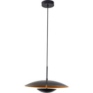 Lindby LED-pendel Tiama, metal, sort/guld, Ø 40 cm
