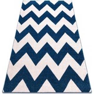 Tæppe SKETCH - FA66 blå/hvid - Zigzag 140x190 cm