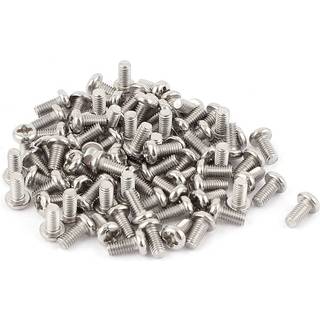 Uxcell M3 x 6mm 304 rostfritt stål tvärhuvud Phillips Pan huvudskruvar bult 60 st
