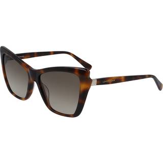 LONGCHAMP Kvinde LO669S 214 Solbriller Plast Havana Grå Cat Eye Skygge