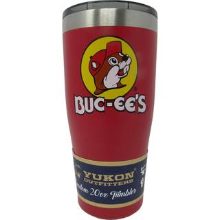 Buc-EEs røde rustfrie stål tumbler med Bucky Beaver Double Wall Vacuum Isoleret 20 ounces