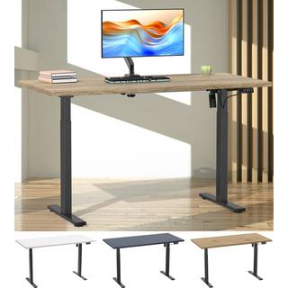 LonaE skrivebord elektrisk hæve sænke funktion 140x80x71-120cm eg dekor, sort.