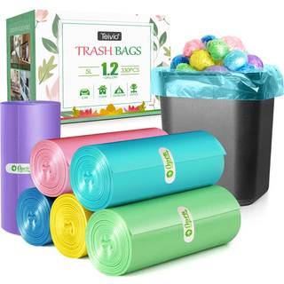 1,2 gallon/330 stk. st?rke affaldss?kke Farverige klare affaldss?kke fra Teivio Affaldsbeholdere til badev?relser Sm? plastikposer til hjemmekont