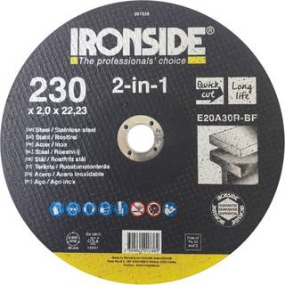 Ironside 201338 Skæreskive 230 mm, F41, E20A, 2i1 230x2,0x22 mm