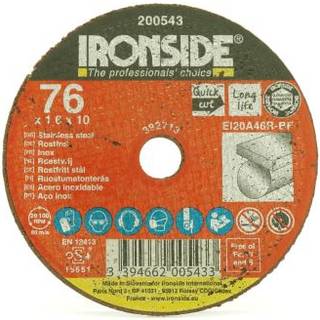 Ironside 201481 Skæreskive 76x1,0x10 mm, til rustfrit stål