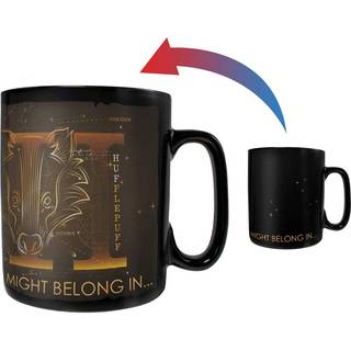 Morphing krus Harry Potter - Celestial Hogwarts Houses - Hufflepuff - Sorteringshat - 16 oz stor keramisk varmefølsom ledning