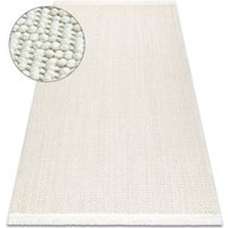 Tæppe NANO FJ86B Chevron, løkke, fladvævet hvid 80x150 cm