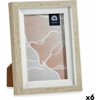 Fotoramme Gift Decor Hvid Beige Glas Krystal polystyren Plastik (6 enheder)