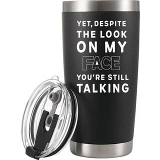 P? trods af udseendet p? mit ansigt taler du stadig vakuumisoleret rustfrit st?l tumbler sarkastiske gaver fra kollega venner k?reste k?reste mor