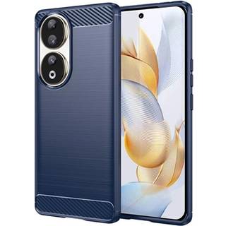 Honor 90 Børstet TPU Cover - Karbonfiber - Blå