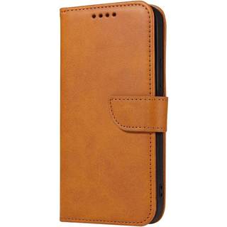 iPhone 13 Læder Flip Cover m. Pung & Magnetisk Luk - Lys Brun