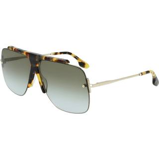 Victoria Beckham Kvinde VB627S 214 Solbriller Metal Havana Grøn Firkantet Skygge