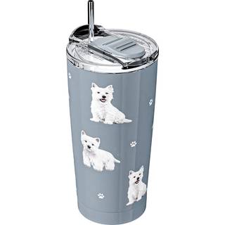 Westie Serengeti 16 oz. Rustfrit stål vakuum isoleret tumbler med spildt bevislåg - 3D -tryk - isoleret rejsekrus til varme eller kolde drikke (W