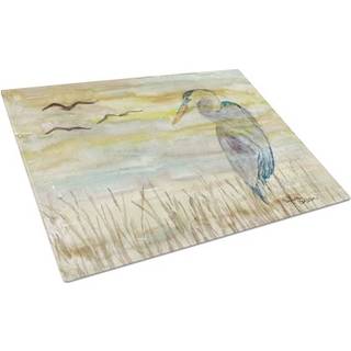 Caroline's Treasures SC2020LCB Blue Heron Yellow Sky Glass Cutting Board Stor dekorativt tempereret glas k?kkensk?ring og serveringsplade stor st