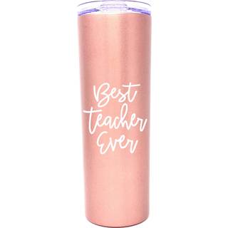 Brooke & Jess Designs rustfrit stål lærer tumbler 20 oz rose guld bedste lærer nogensinde støvsoleret isoleret dobbelt væg hot & kolde drikke rej