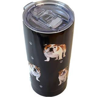Bulldog Serengeti 16 Oz Rustfrit st?l Vakuumisoleret tumbler med spildt?t l?g - 3D -print - Isoleret rejsekrus til varme eller kolde drikke (Bull